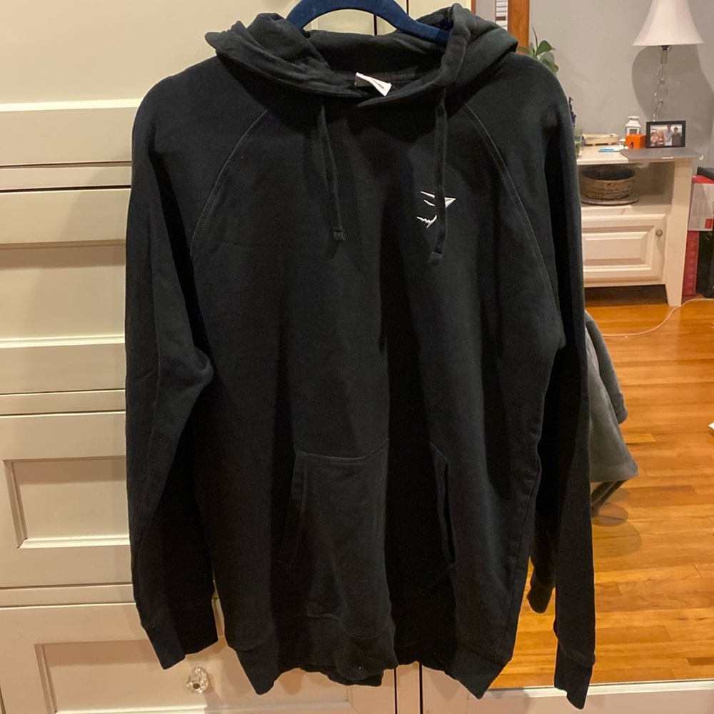 Gymshark black men’s crest hoodie sweatshirt